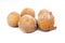 Traditional Brazilian mini fried cakes called bolinho de chuva isolated in white background