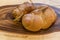 Traditional bread for sabbath and Shavuot placed on wood