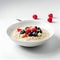 Traditional breakfast - oatmeal porridge with berries. AI generated