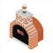 Traditional brick oven for cooking and baking pizza
