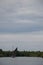 Traditional British sailing boat: a Norfolk Wherry, on a grey day