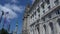 Traditional buildings in Liverpool city center panning right to left