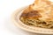 Traditional burek pie with meat isolated over white background