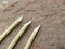 Traditional calligraphy pencils isolated on stone background. Ottoman, Arabic, Persian and orient culture. Calligraphy, arts,