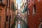 Traditional canal street in Venice, Italy