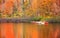 Traditional Canoes in Parc de la national Jacques Cartier in Quebec, Canada