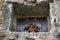 Traditional cave grave carved in the rock at Lemo. Tana Toraja, South Sulawesi, Indonesia