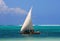 Traditional central African fisherman sailboat