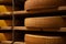 Traditional cheese aging cave storage. Gruyere, Switzerland