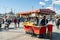 Traditional chestnut and corn vendor cart in Istanbul