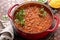 Traditional chili soup with meat and red beans