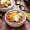 Traditional chili soup with meat and red beans