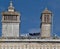 Traditional chimneys on a housetop in Portugal