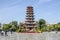 Traditional Chinese Architecture Of Pagoda On The Main Square Of Zhangye City