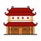 Traditional Chinese Building, Ancient Temple, Cultural Oriental Architecture Object Vector Illustration