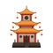 Traditional Chinese Building, Oriental Cultural Architecture Object Vector Illustration