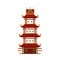 Traditional Chinese Building, Pagoda, Ancient Cultural Oriental Architecture Object Vector Illustration