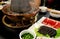 A traditional Chinese hotpot with meat