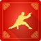 Traditional Chinese Kung Fu Master Icon, Flat Design