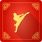 Traditional Chinese Kung Fu Master Icon, Flat Design