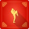 Traditional Chinese Kung Fu Master Icon, Flat Design