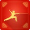 Traditional Chinese Kung Fu Master Icon, Flat Design