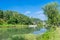 Traditional Chinese old buildings and pond Hakka Village