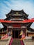 Traditional Chinese pagoda on the grounds of a Taoist temple in Hainan, China