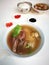 Traditional Chinese Pork ribs and kidney soup