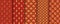 Traditional chinese seamless pattern set. Red golden asian luxury ornament