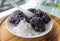 Traditional Chinese staple food cooked on a plate â€”â€”black rice