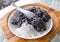 Traditional Chinese staple food cooked on a plate â€”â€”black rice