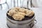 Traditional Chinese steamed jiaozi dumplings