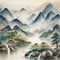 a traditional Chinese tranquil landscape. AI-Generated.