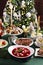 Traditional Christmas Eve dishes on festive table