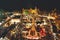Traditional Christmas market in Erfurt, Thuringia in Germany. With xmas tree, pyramide and sales and food stands on late
