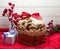 Traditional Christmas Panettone. Famous Italian dessert with Christmas ornaments