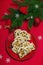 Traditional Christmas stollen, German cake. European pastry, fragrant home baked bread with spices