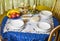 Traditional christmas table ready for festive supper.