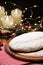 Traditional Christmass stollen cake with marzipan and dried fruit on rustic background