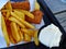 Traditional classical British English Fish and Chips