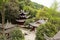 Traditional clay roof of ancient chinese Lingyin temple