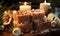 Traditional coconut Soap Bars on a Rustic Wooden Board