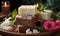 Traditional coconut Soap Bars on a Rustic Wooden Board