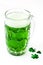 Traditional cold green beer for Saint Patrick`s Day. Copyspace.