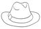 Traditional Colombian hat in outlines to coloring activities, Vector illustration