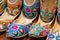 Traditional colorful Arabic slippers