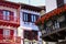 Traditional and colorful basque houses in the old town of Hondarribia