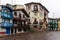 Traditional colorful fishermen houses in Hondarribia, Basque Country, Gipuzkoa, Spain