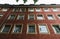 Traditional colorful German architecture houses on a cloudy day.